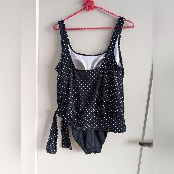 Polka dot Blouson swimsuit Med - Picture 3 of 10